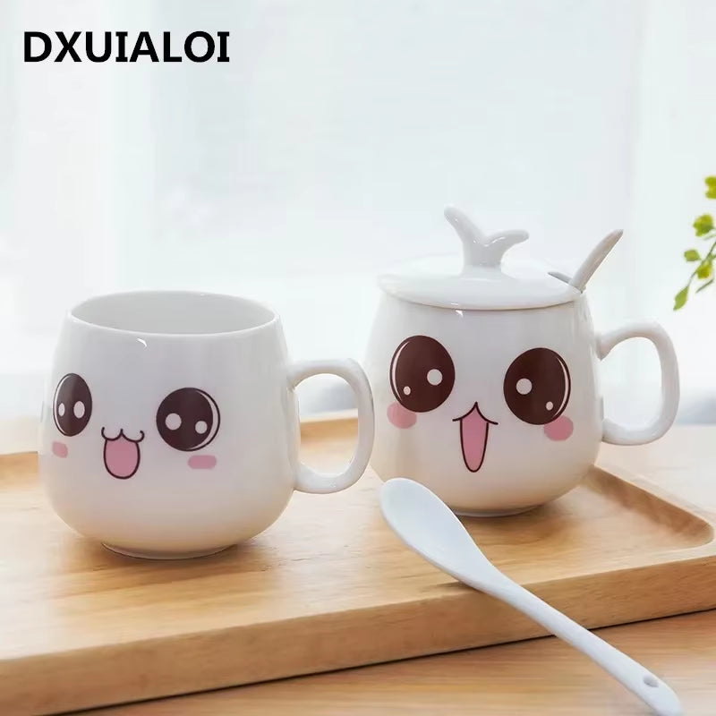 Modern Simplicity Creative Ceramic Mugs Cute Cartoon Face Expression Water Container Lover Coffee Mugs Travel Cute Cup Gift