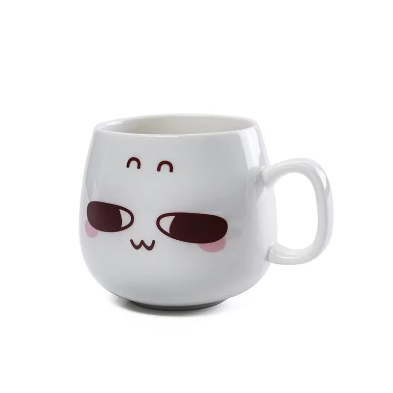Modern Simplicity Creative Ceramic Mugs Cute Cartoon Face Expression Water Container Lover Coffee Mugs Travel Cute Cup Gift