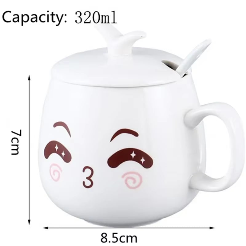 Modern Simplicity Creative Ceramic Mugs Cute Cartoon Face Expression Water Container Lover Coffee Mugs Travel Cute Cup Gift