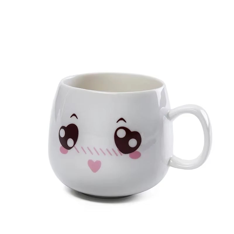 Modern Simplicity Creative Ceramic Mugs Cute Cartoon Face Expression Water Container Lover Coffee Mugs Travel Cute Cup Gift