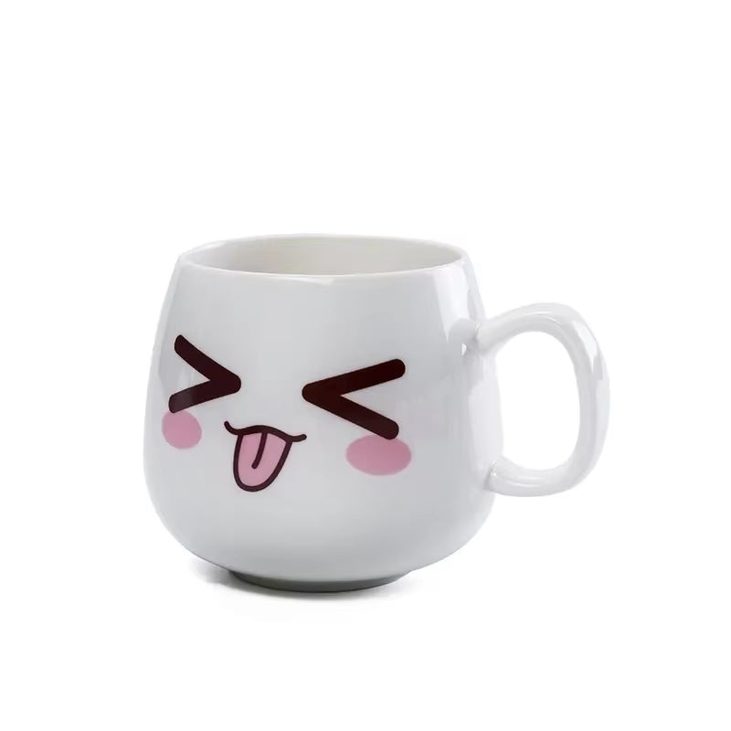 Modern Simplicity Creative Ceramic Mugs Cute Cartoon Face Expression Water Container Lover Coffee Mugs Travel Cute Cup Gift
