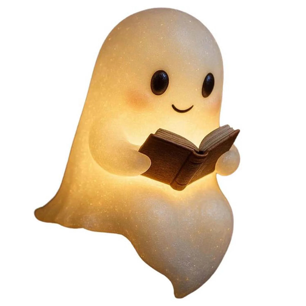 Ghost Table Lamp, Halloween Light up Ghost Statue Night Light Home Decor Ghost Lighted Figurine Lamps for Party Bedroom Shelf Table Centerpiece (8.6 Inch)