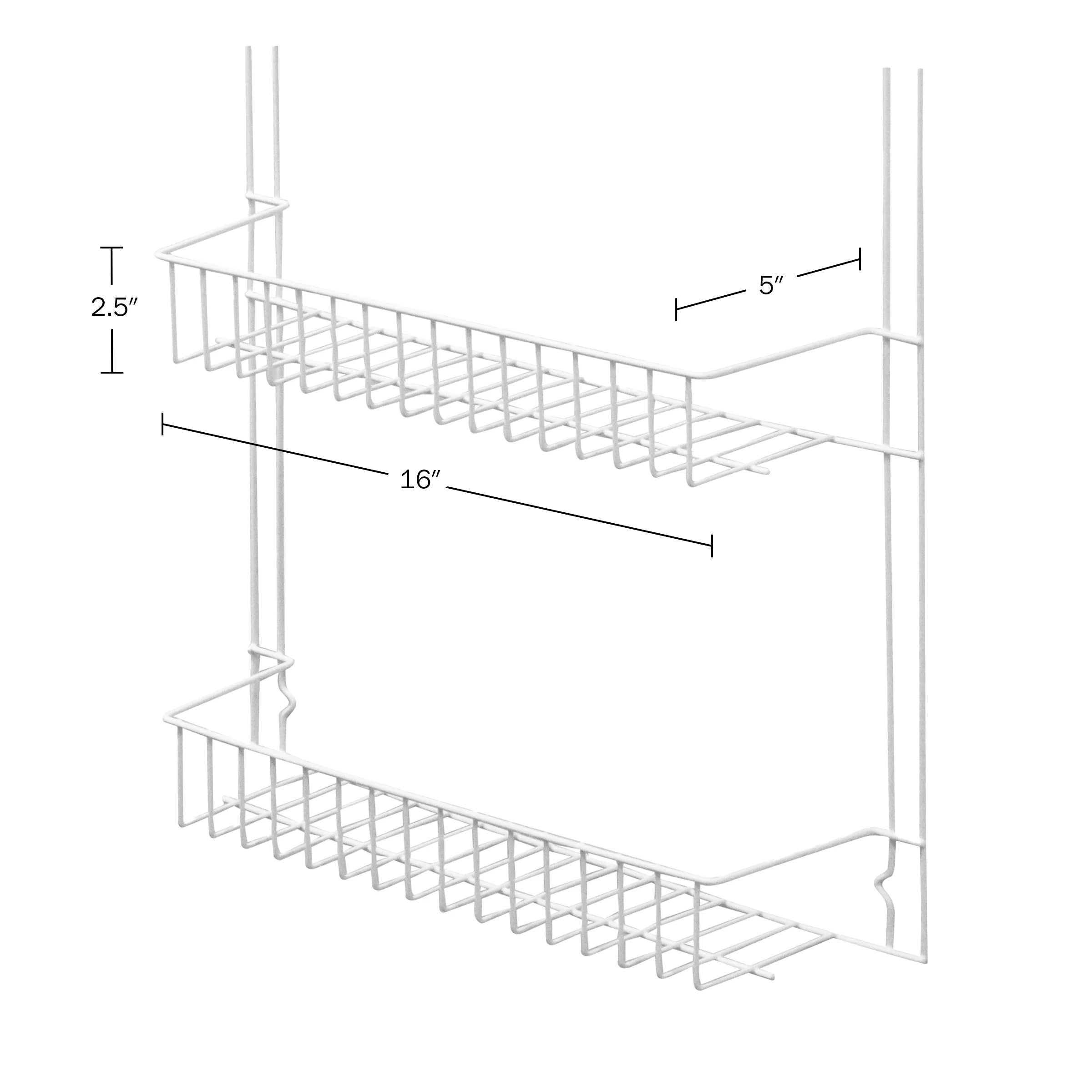 6-Tier Adjustable over the Door Pantry Organizer - Powder-Coated Steel Hanging Pantry Shelves and Rack for Kitchen Organization (White)