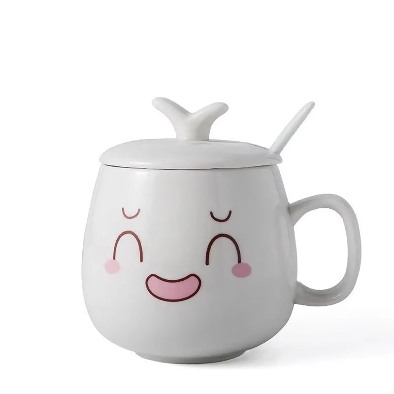 Modern Simplicity Creative Ceramic Mugs Cute Cartoon Face Expression Water Container Lover Coffee Mugs Travel Cute Cup Gift