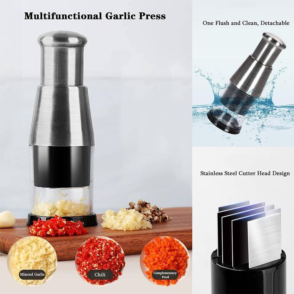 Pressed Garlic Onion Chopper 304 Stainless Steel Hand Food Chopper Kitchen Tools