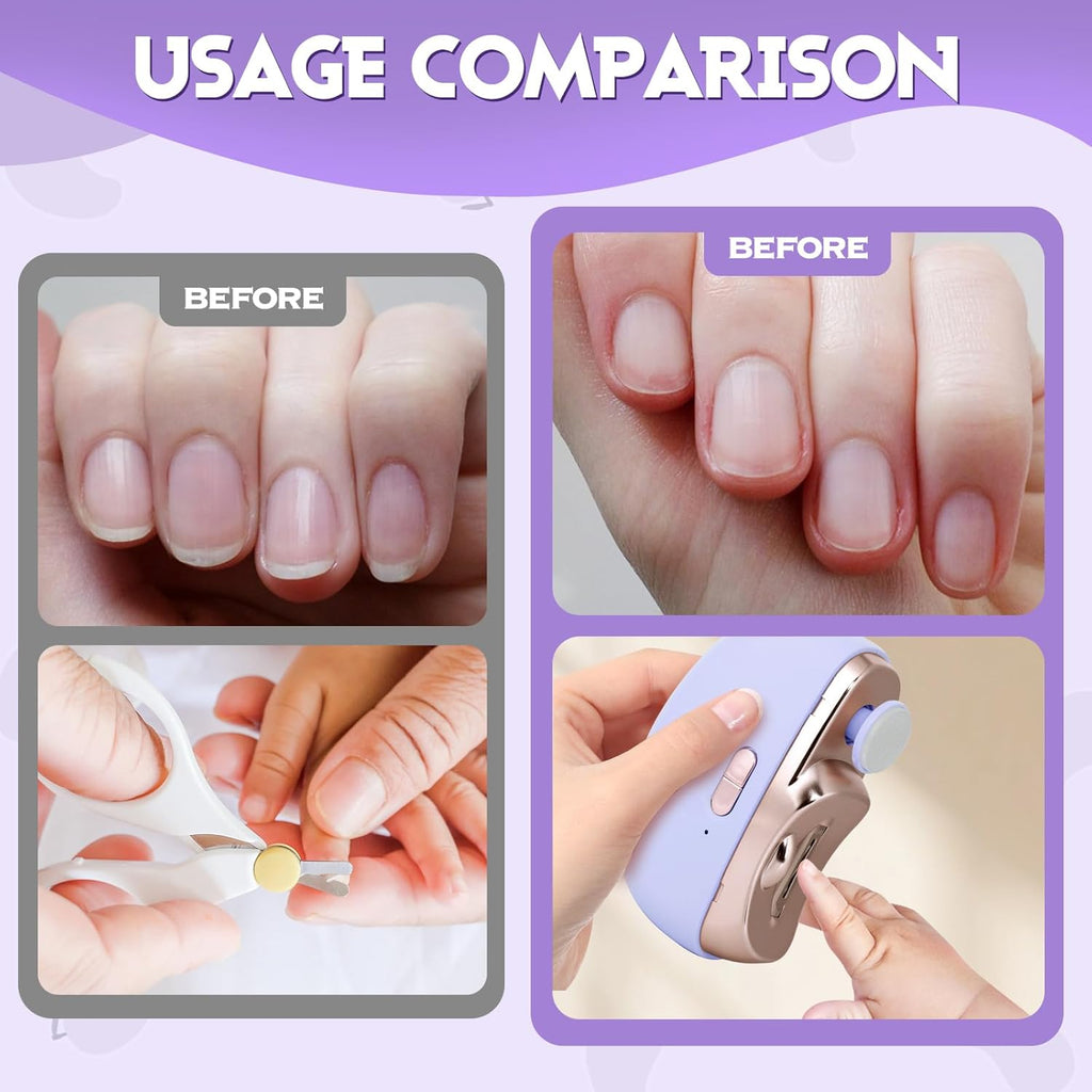 3 in 1 Automatic Electric Nail Clipper with Polishing, Electric Nail Clippers for Adults Seniors, Electric Baby Nail Clippers, Nail Filer Electric, Electric Nail Clipper, Nail Trimmer(Purple)