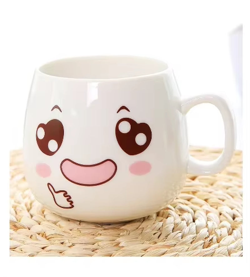 Modern Simplicity Creative Ceramic Mugs Cute Cartoon Face Expression Water Container Lover Coffee Mugs Travel Cute Cup Gift