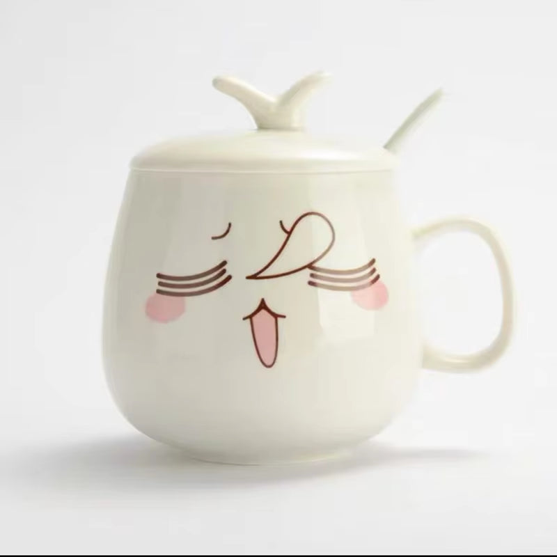 Modern Simplicity Creative Ceramic Mugs Cute Cartoon Face Expression Water Container Lover Coffee Mugs Travel Cute Cup Gift