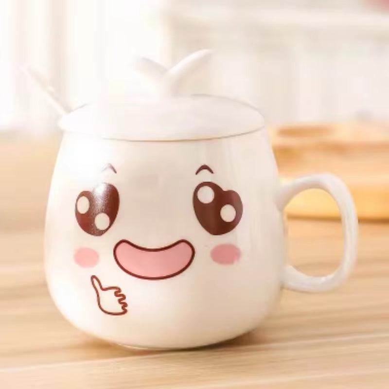 Modern Simplicity Creative Ceramic Mugs Cute Cartoon Face Expression Water Container Lover Coffee Mugs Travel Cute Cup Gift