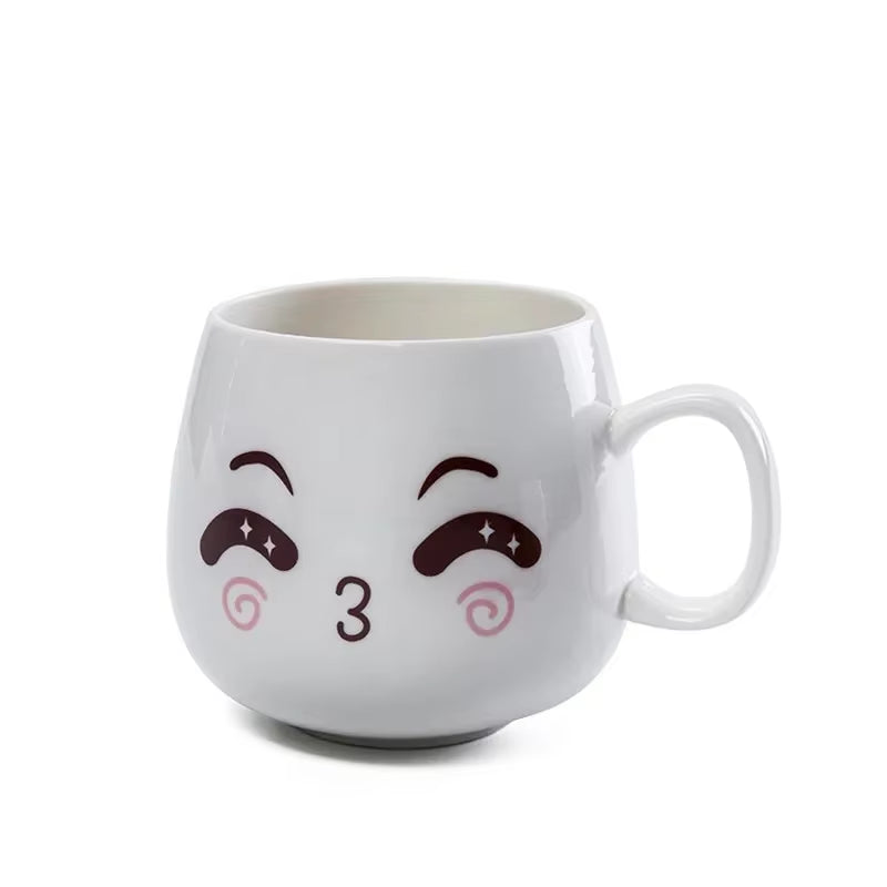 Modern Simplicity Creative Ceramic Mugs Cute Cartoon Face Expression Water Container Lover Coffee Mugs Travel Cute Cup Gift