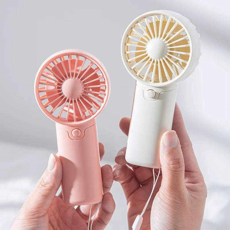 2025 Cute Mini Fan Portable Handheld Fan Lightweight Handy Fan Pocket Size Low Noise Small Electric Fan Student Gift Outdoor Fan