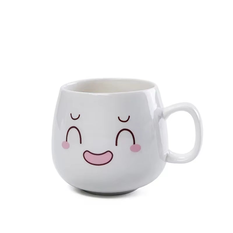 Modern Simplicity Creative Ceramic Mugs Cute Cartoon Face Expression Water Container Lover Coffee Mugs Travel Cute Cup Gift