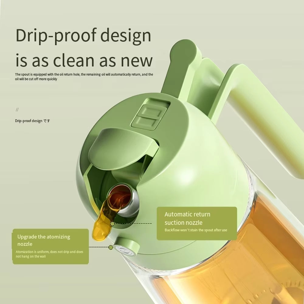 Press Type Glass Oil Spray Oil Bottle Spray Oil Dispenser Oil Jar BBQ Kitchen Baking Roasting Picnic Kitchen Toolglass Oil Spray