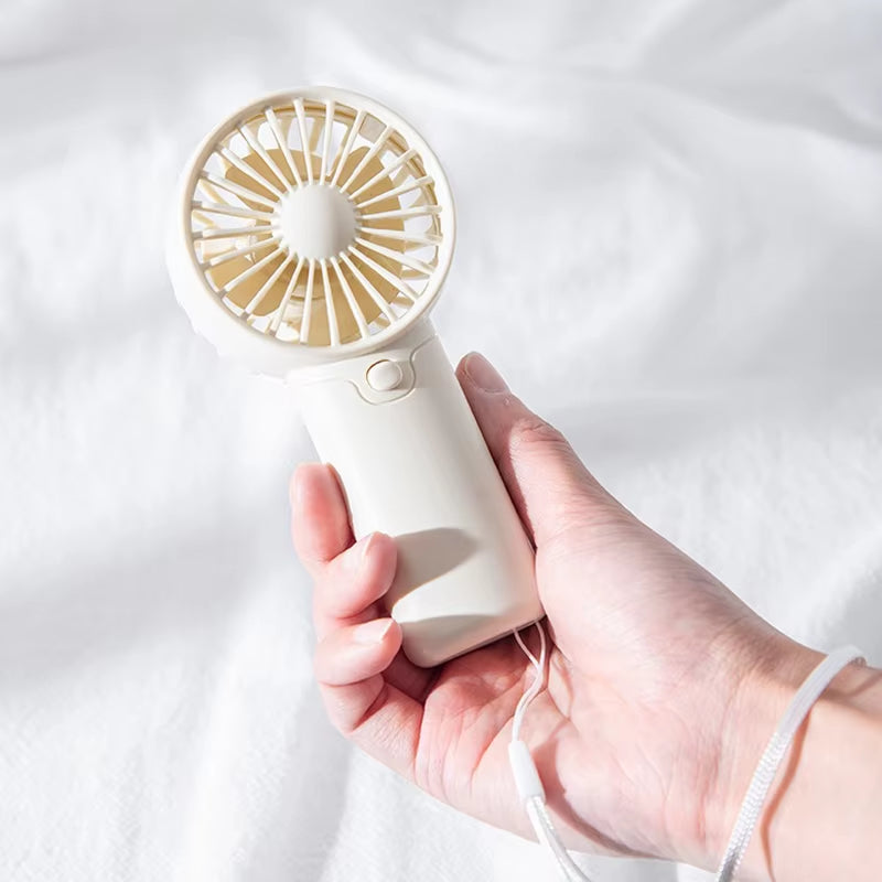 2025 Cute Mini Fan Portable Handheld Fan Lightweight Handy Fan Pocket Size Low Noise Small Electric Fan Student Gift Outdoor Fan