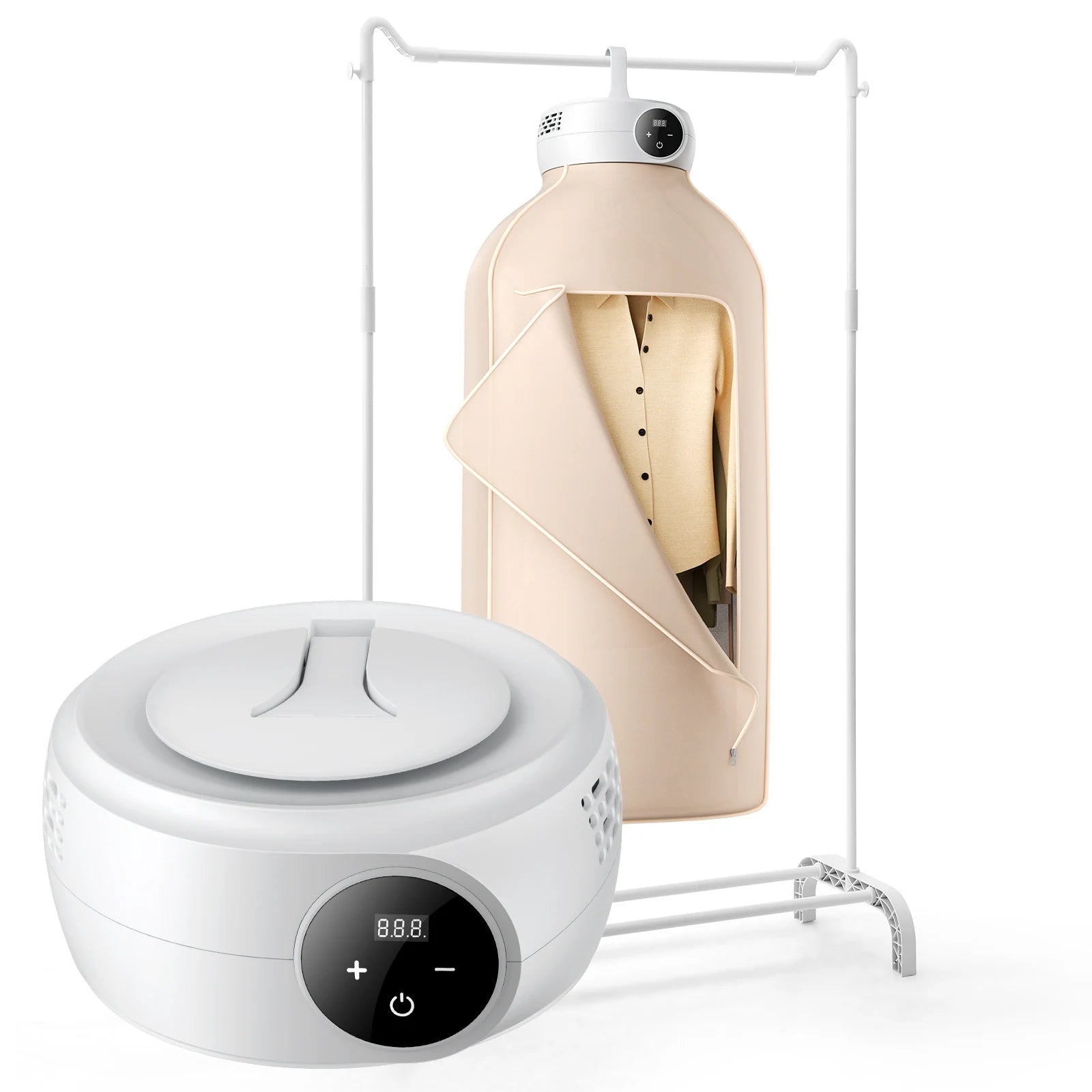 Portable Clothes Dryer, Clothes Dryer with Dryer Bag, PTC Heating & LED Display, Foldable Mini Dryer with 5-H Timer - 600W