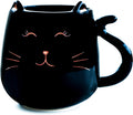 Ceramic Cat Coffee Mug Cute Novelty Mug Cup Tea Cup 17 Oz Great Gift for Birthday, Christmas, Housewarming, Halloween, Room Decor, Bar, Holiday Party (Black)