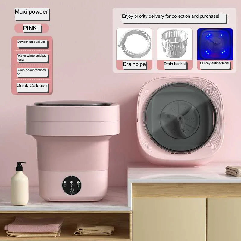 Foldable Mini Washing Machine for Socks Underwear Panties Portable Mini Washing Machine Big Capacity 3 Models with Spinning Dry
