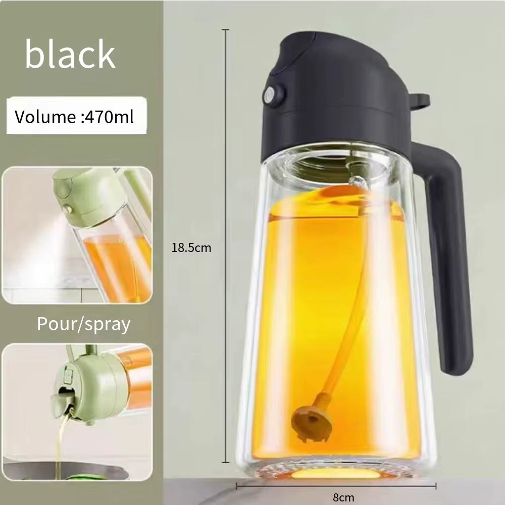 Press Type Glass Oil Spray Oil Bottle Spray Oil Dispenser Oil Jar BBQ Kitchen Baking Roasting Picnic Kitchen Toolglass Oil Spray