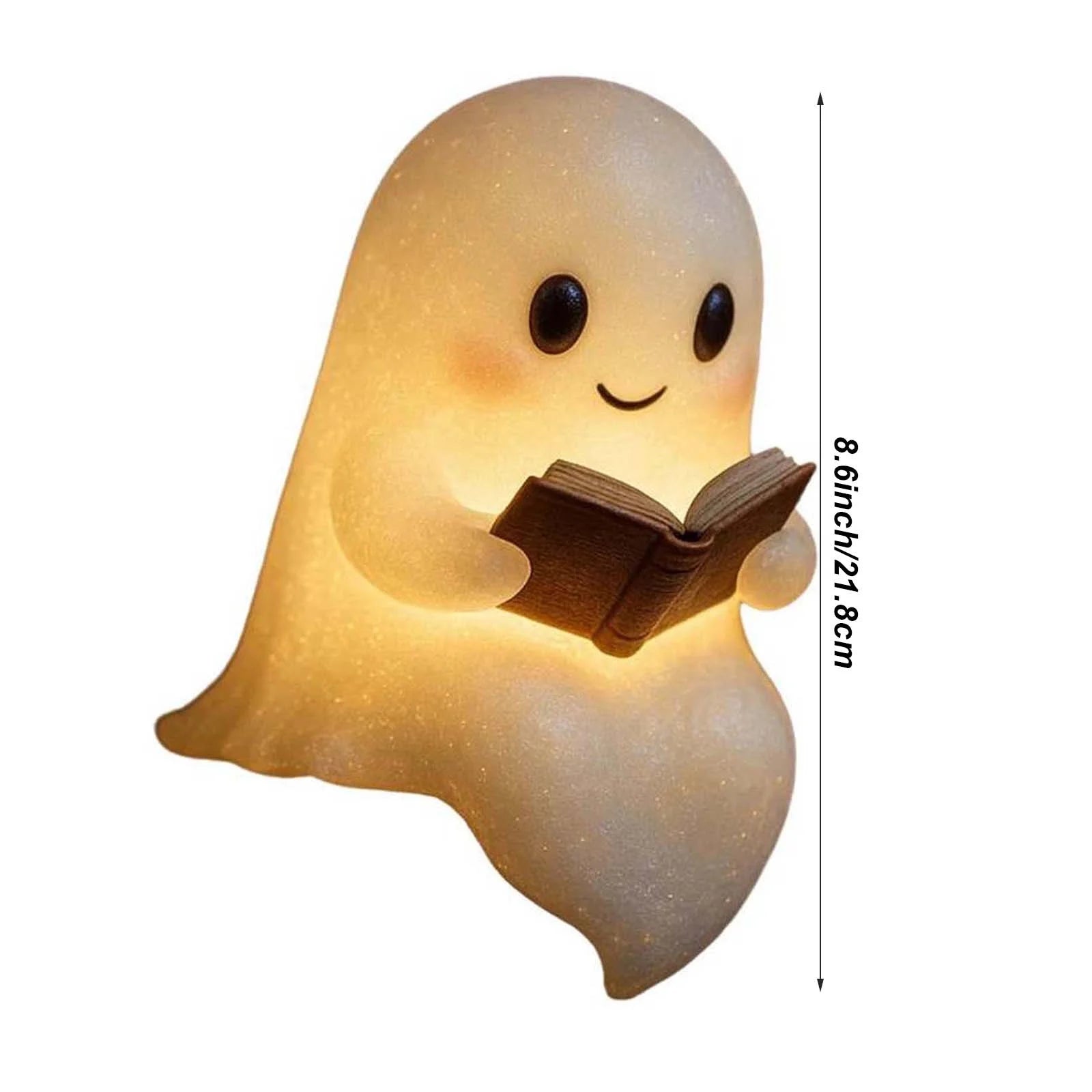 Ghost Table Lamp, Halloween Light up Ghost Statue Night Light Home Decor Ghost Lighted Figurine Lamps for Party Bedroom Shelf Table Centerpiece (8.6 Inch)