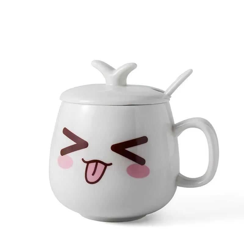 Modern Simplicity Creative Ceramic Mugs Cute Cartoon Face Expression Water Container Lover Coffee Mugs Travel Cute Cup Gift