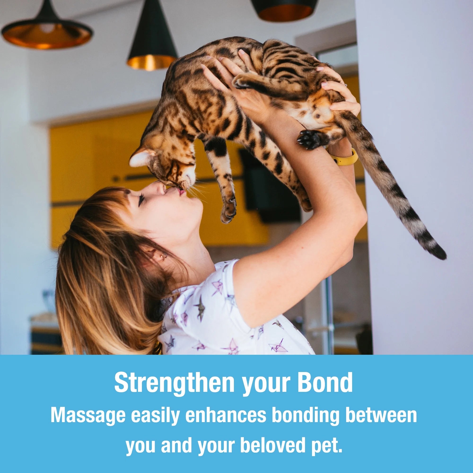 Handheld Pet Massager for Dogs and Cats by  - Electric Cat and Dog Massage Tool - Head and Back Scratcher for Relieving Tension, Tight Muscles and Stiffness with Four Rotating Massage Heads